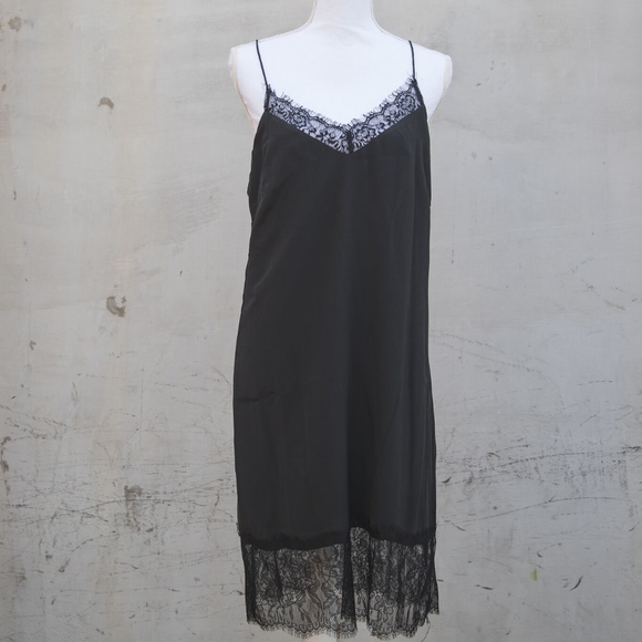 womens black slip dress